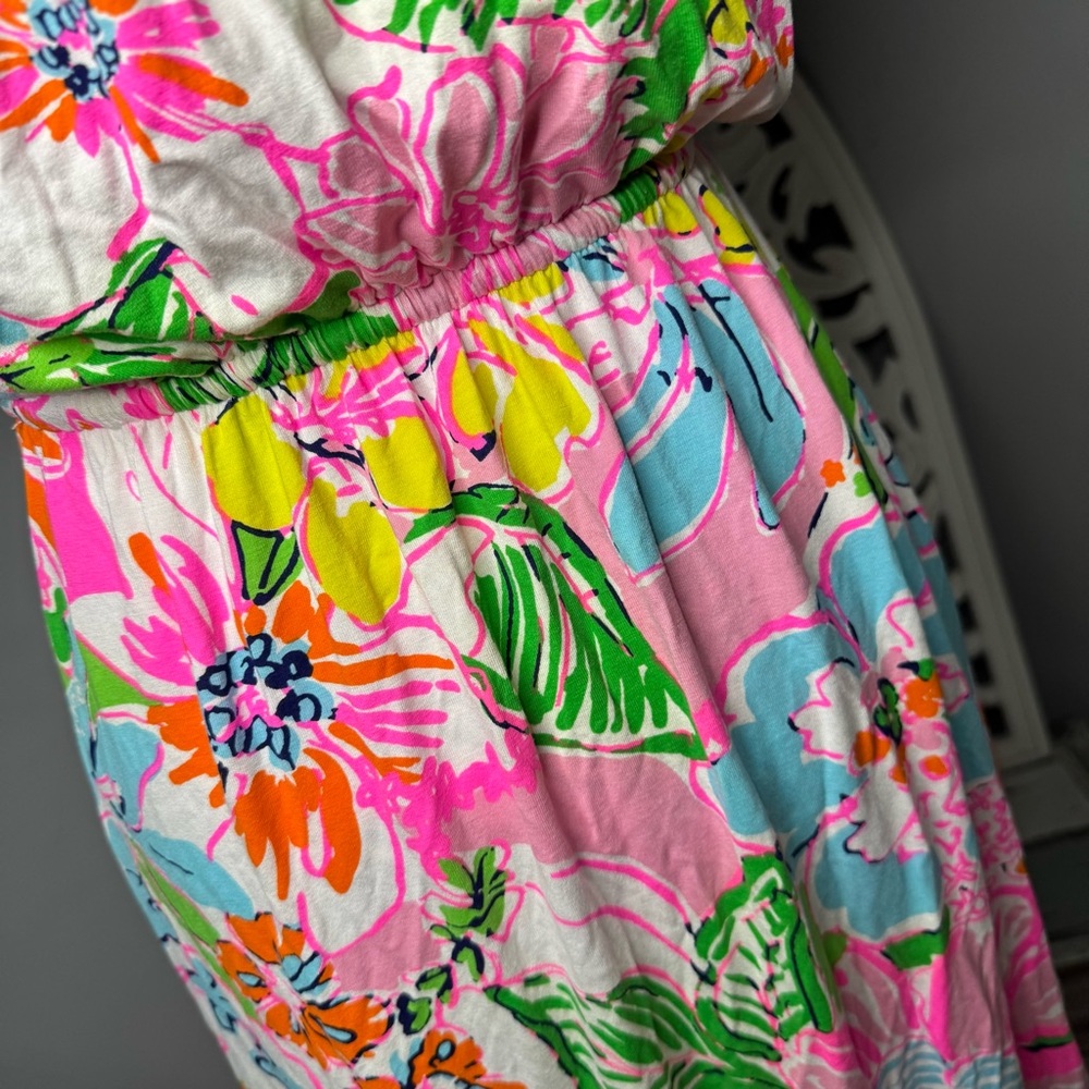 Lilly Pulitzer x Target Nosey Posey Tropical Floral Strapless Maxi Dress Boho - Picture 11 of 13